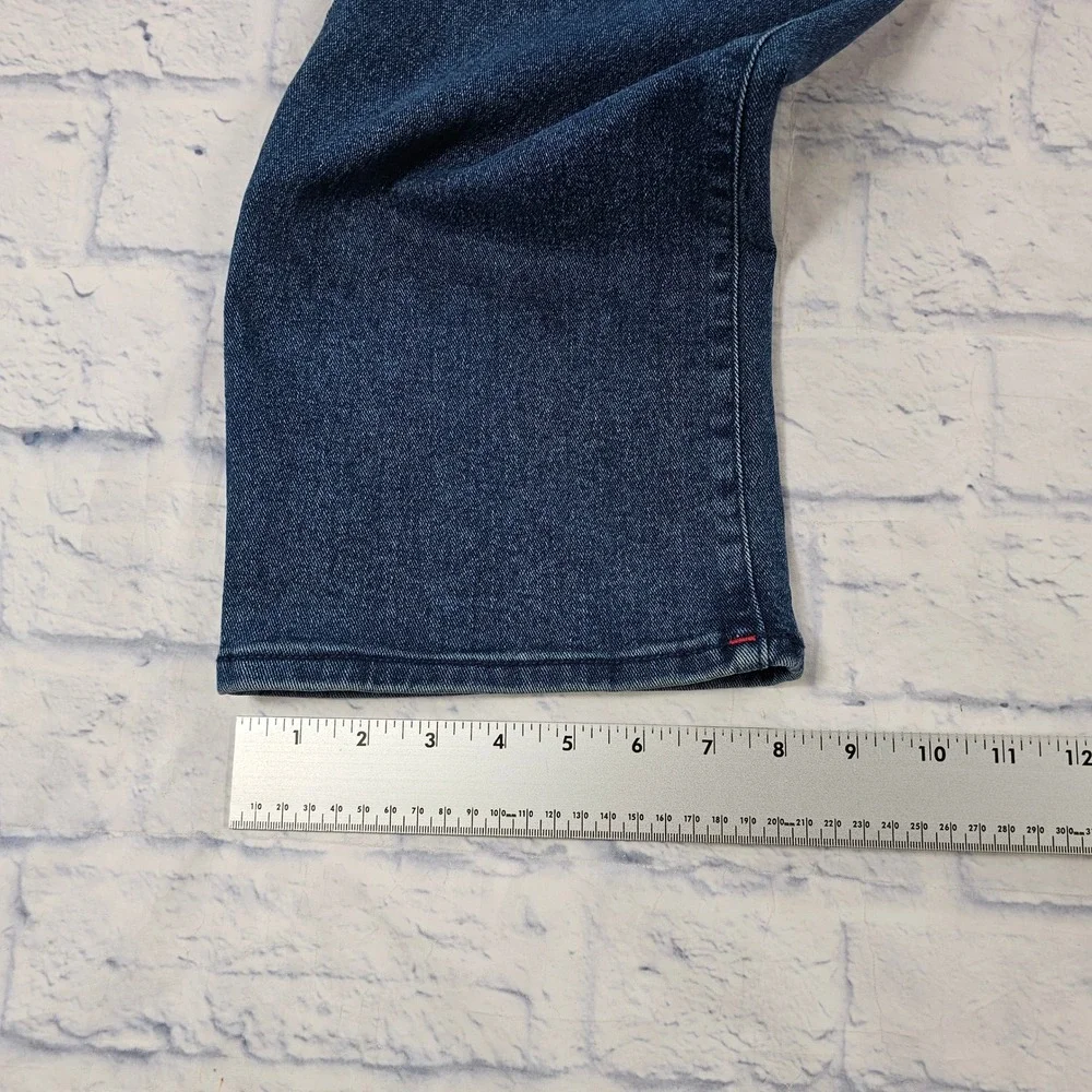 True Religion Ricky Relaxed Straight MENS 38X34 Dark Wash Red Stitch Jeans